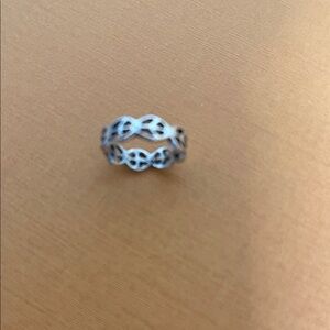 Sparkling Blue and silver peace ☮️ sign ring